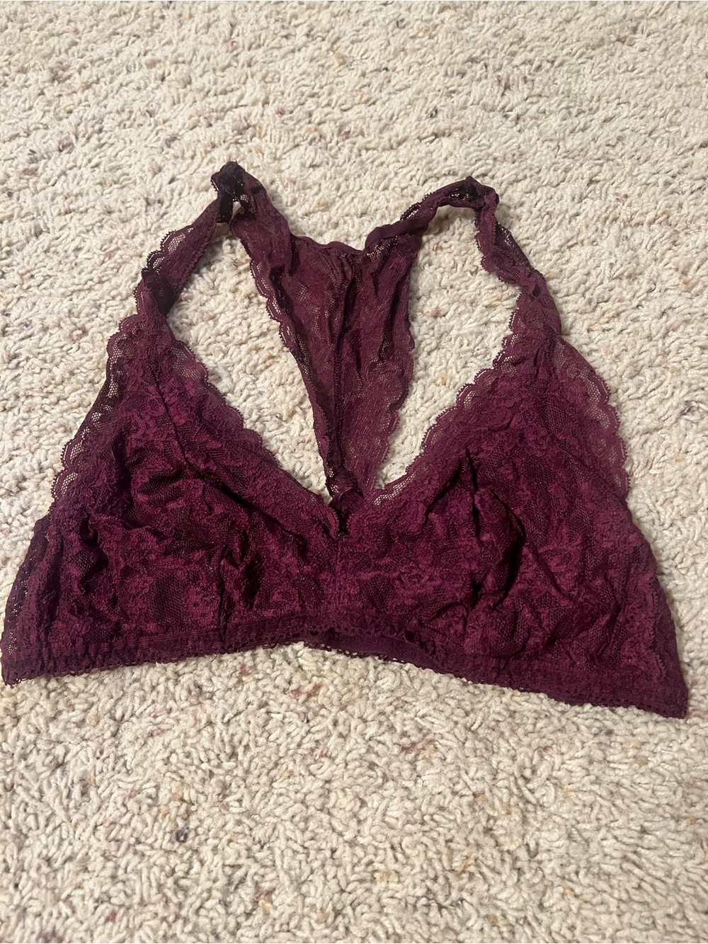 Lace Bralette - Burgundy